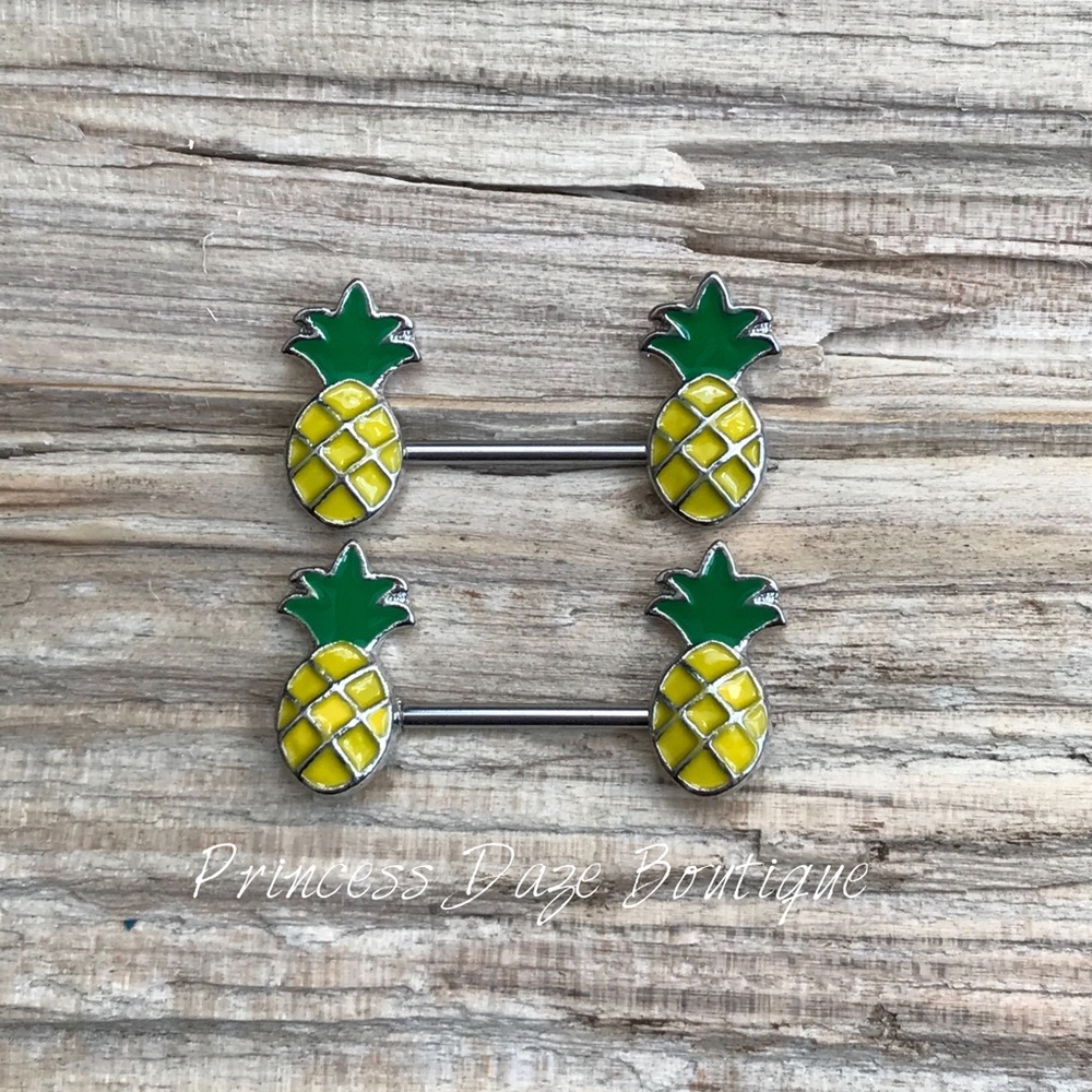Pineapple‎ Nipple Ring Set
